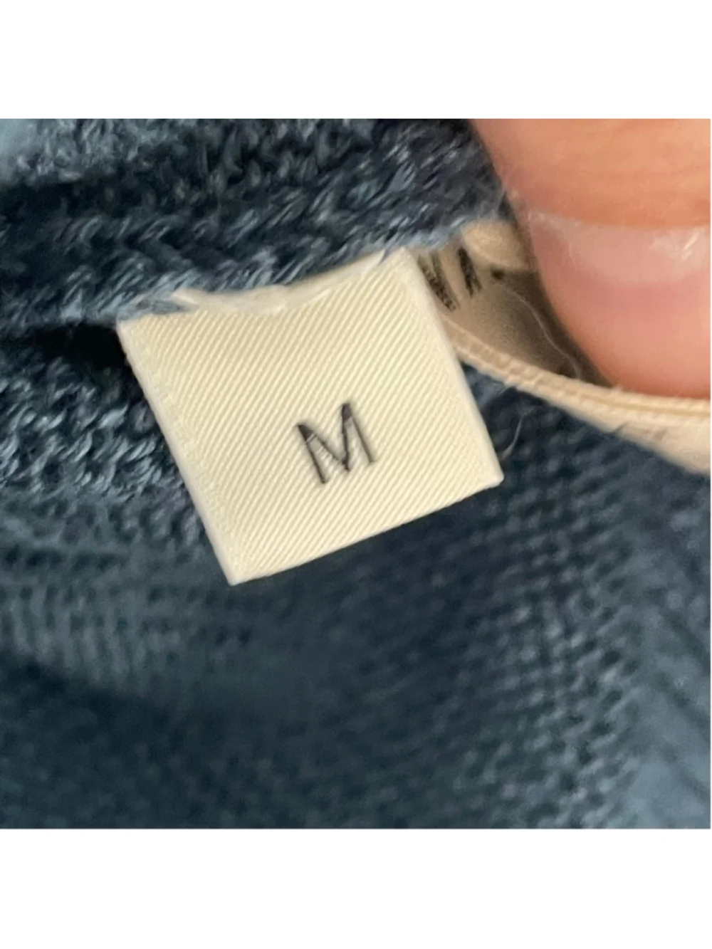 Masscob Linen Cotton V Neck Sweater M Blue Oversized Crop - Picture 10 of 11